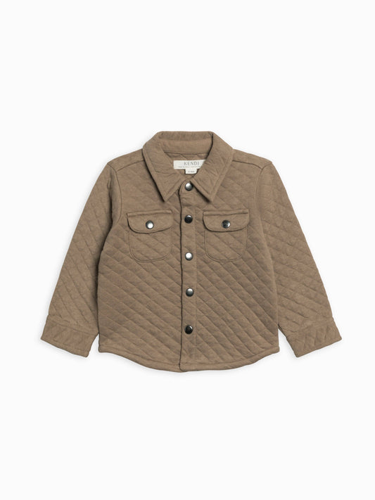 Taupe Quilted Collared Shirt