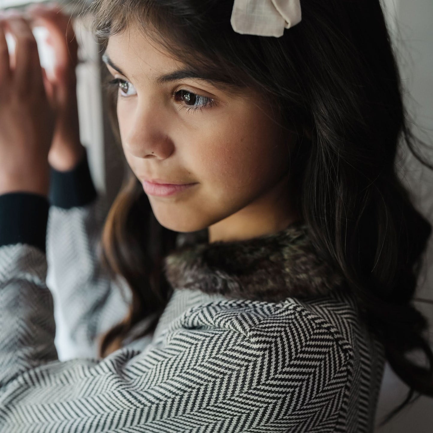 Organic Faux Fur Cardigan & Skirt Set