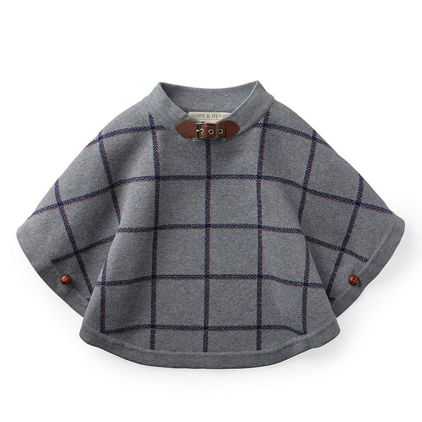 Gray Windowpane Sweater Cape