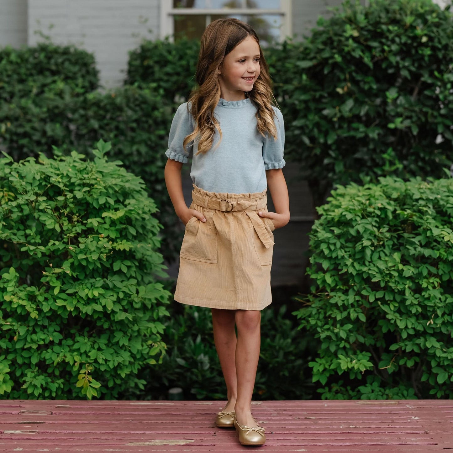 Organic Corduroy Khaki Skirt