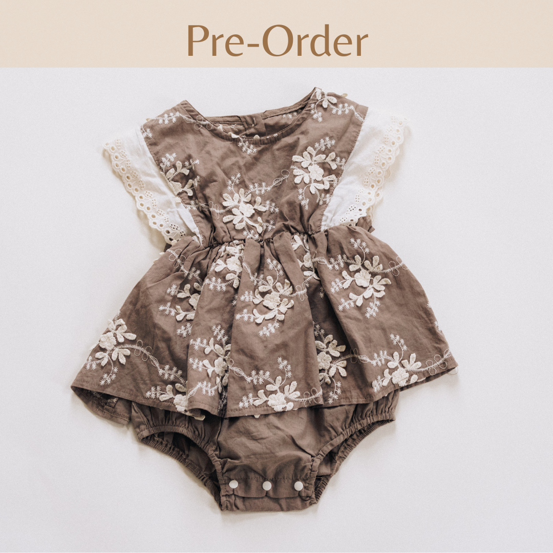 Embroidered Floral Onesie