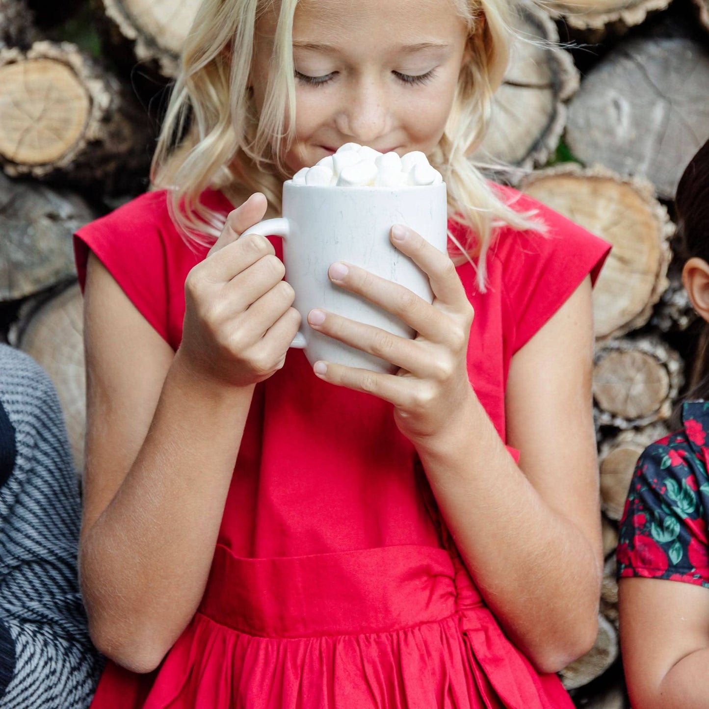 Organic Cap Sleeve Dress- Red Sateen