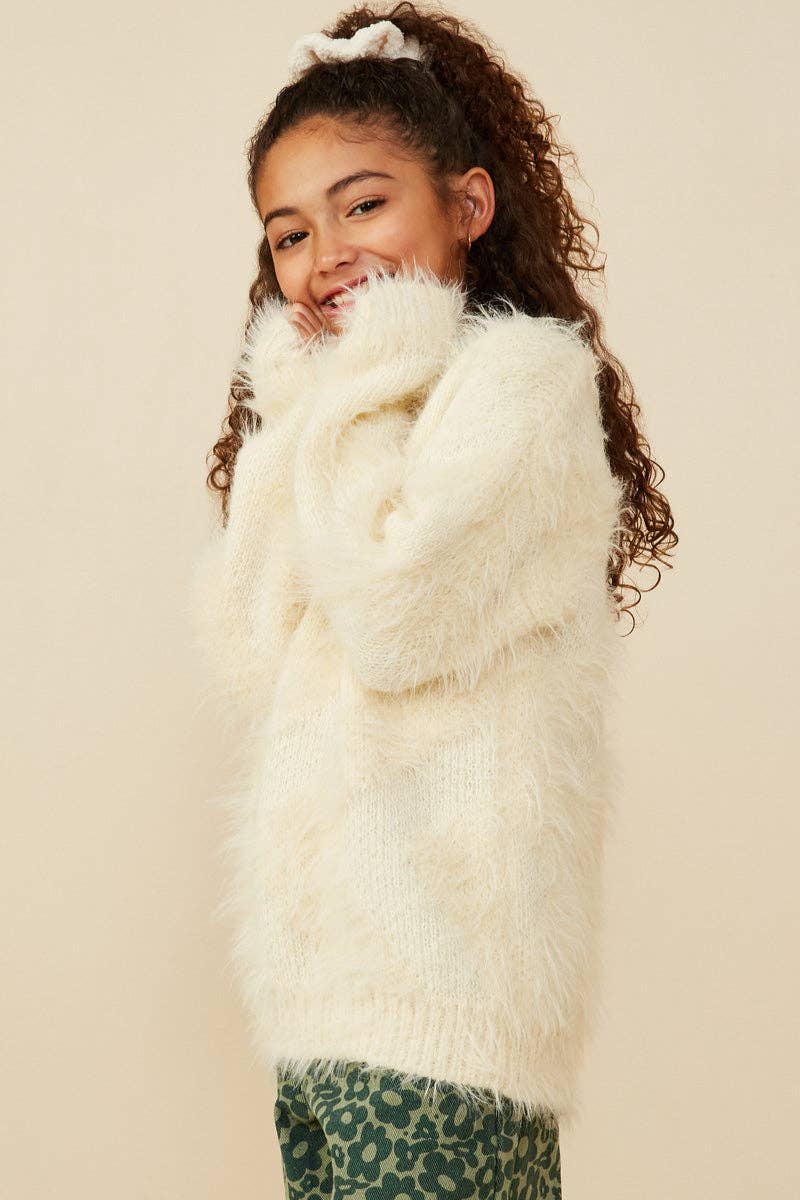 Ivory Fur Pullover Sweater