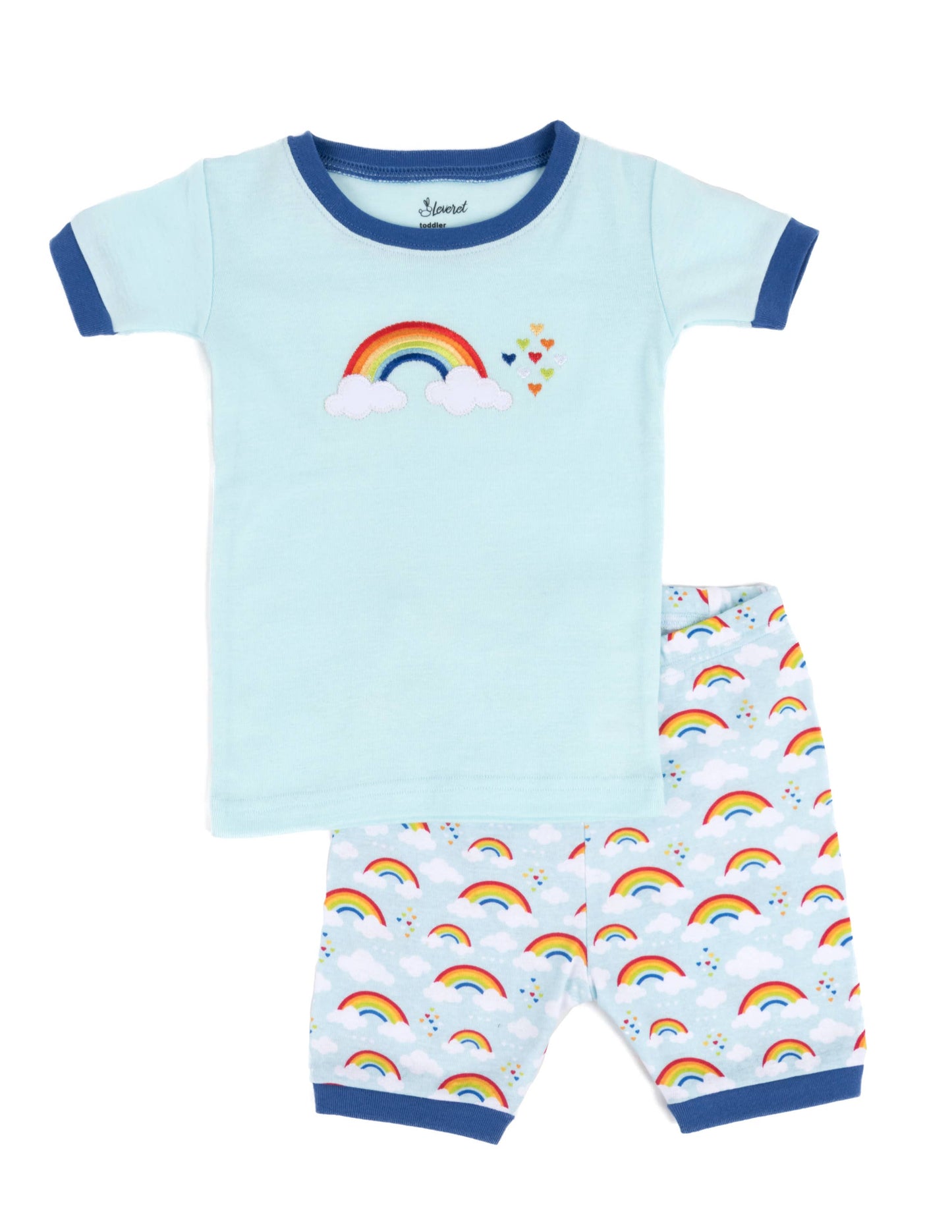 Kids Two Piece Cotton Short Pajamas Print for Summer