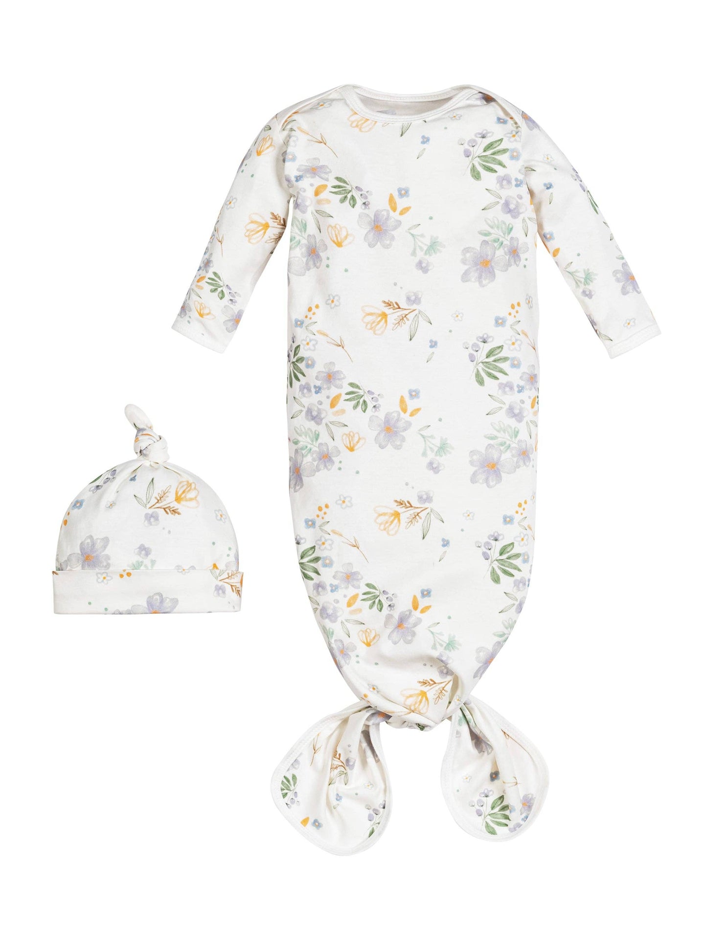 Modern Daisy Knotted Gown & Beanie Set