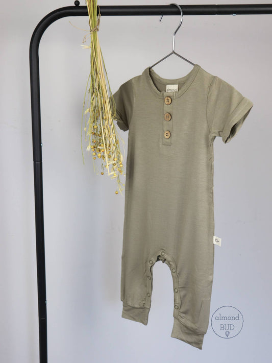 Muted Sage Baby Bamboo Romper