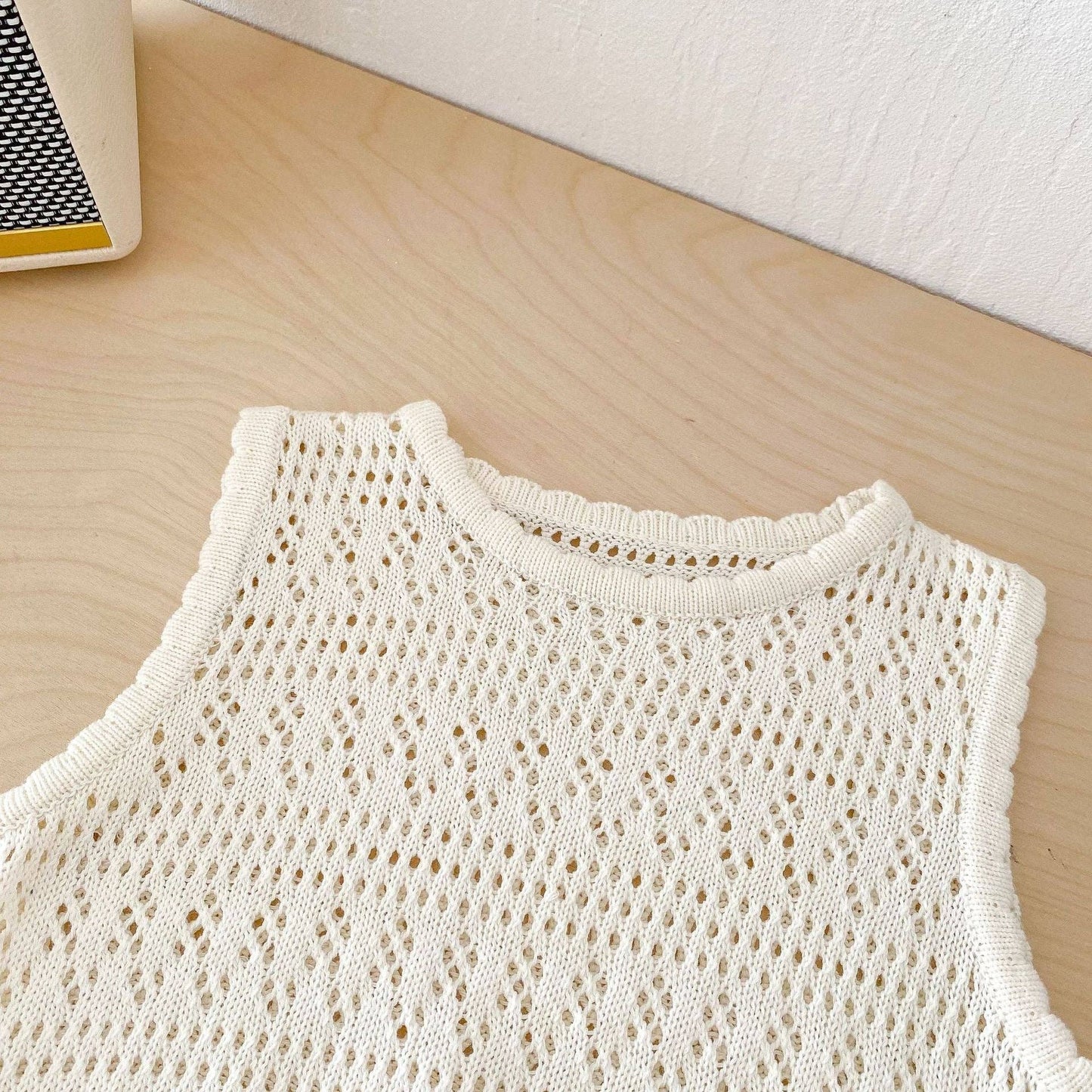 Baby Girl Beige Knit Casual Top and Pants