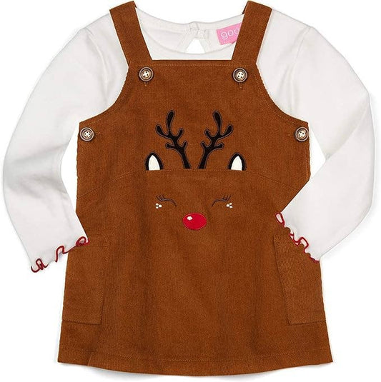 Tan Corudoroy Christmas Jumper Set