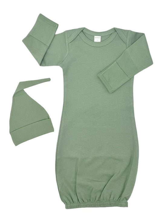 Organic Baby Gown Set – Green