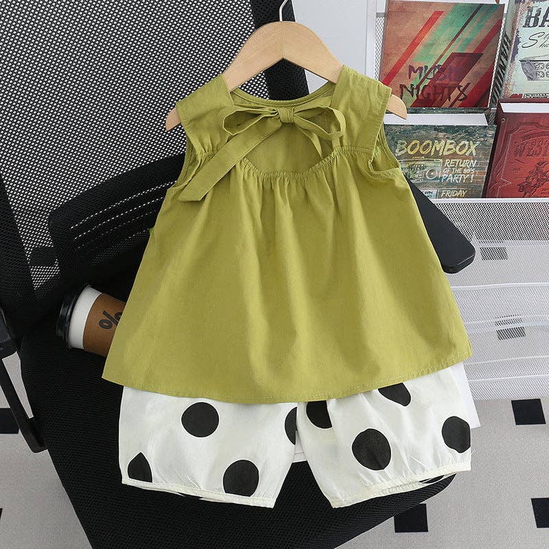 Sleeveless Top And Polka Dots Shorts
