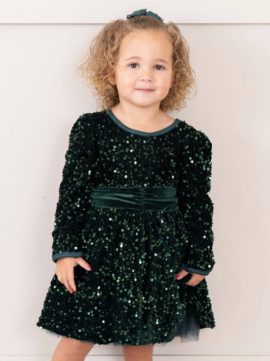 Emerald Sparkle Sequin Dress