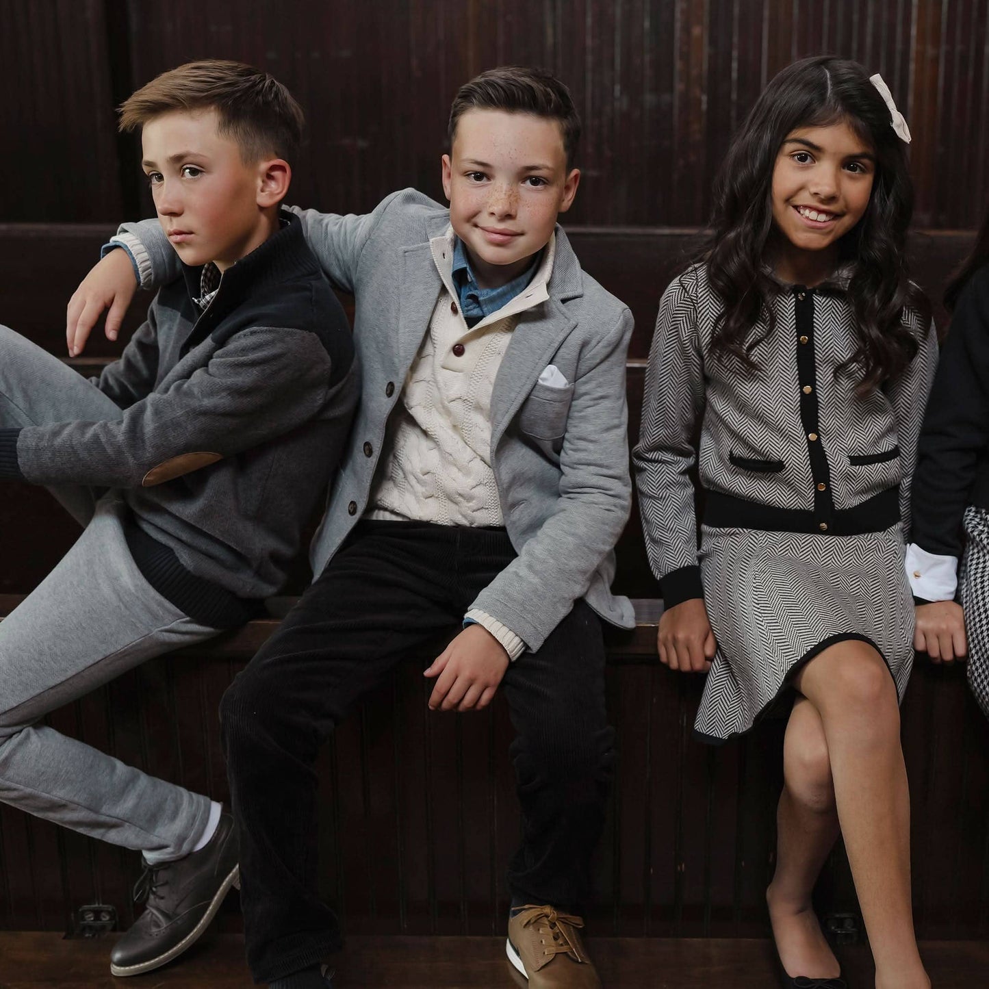 Organic Faux Fur Cardigan & Skirt Set