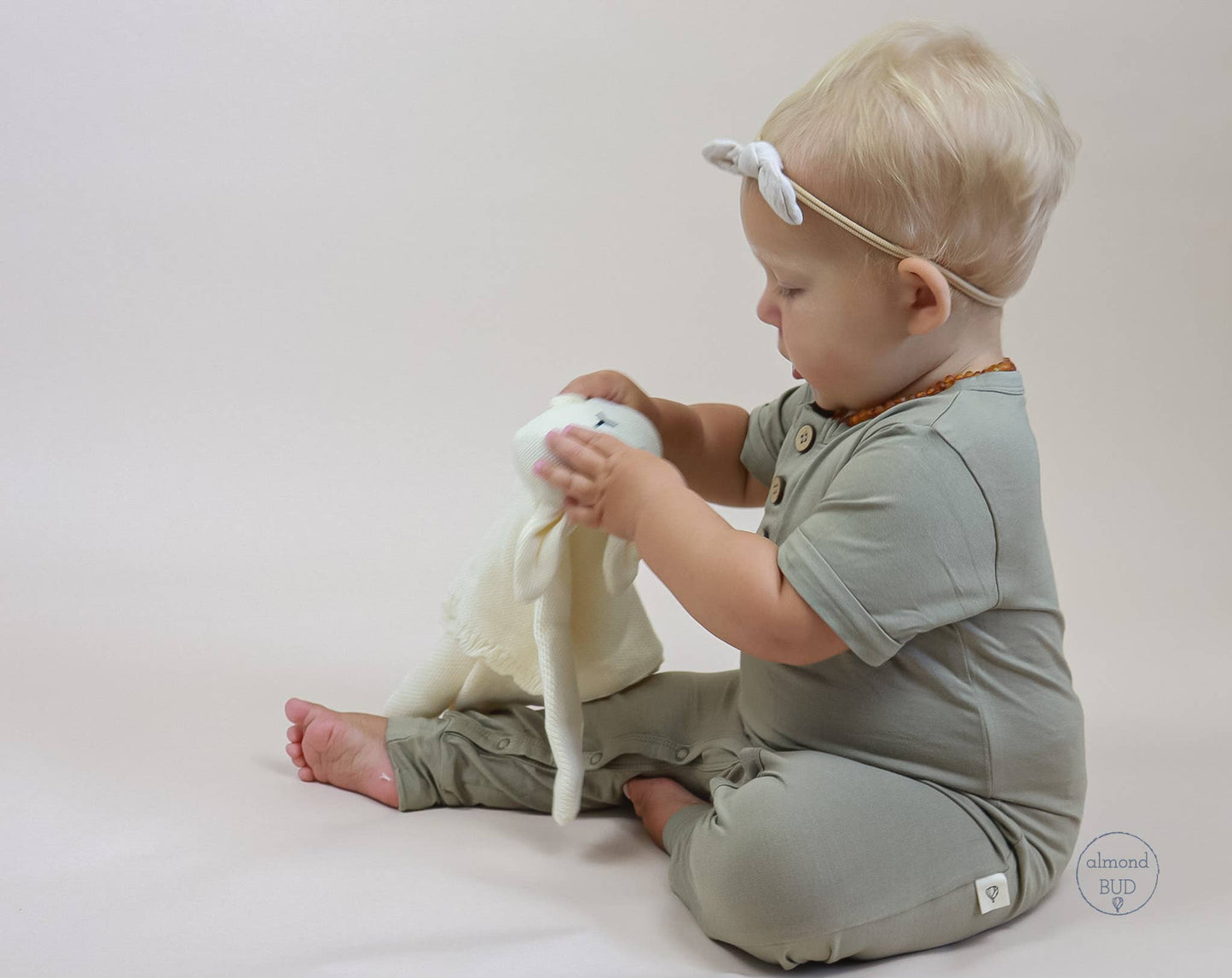 Muted Sage Baby Bamboo Romper