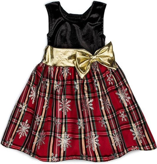 Velvet and Plaid Christmas Dress