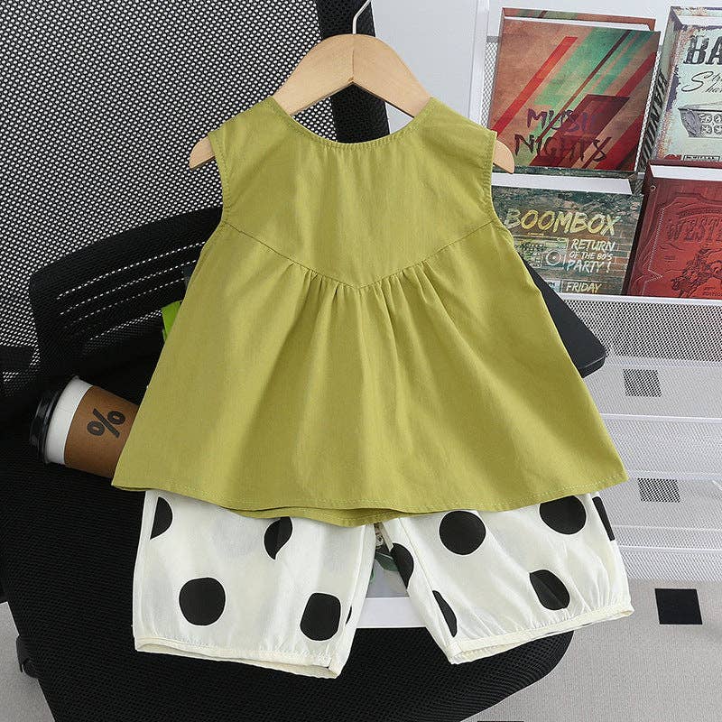 Sleeveless Top And Polka Dots Shorts