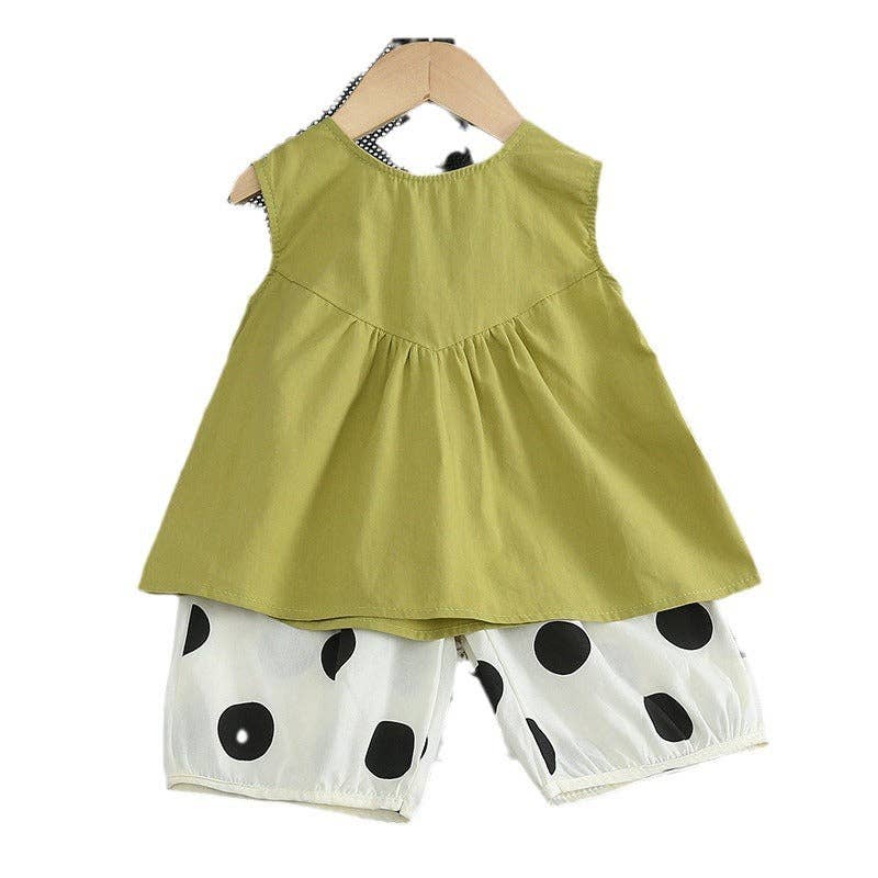 Sleeveless Top And Polka Dots Shorts
