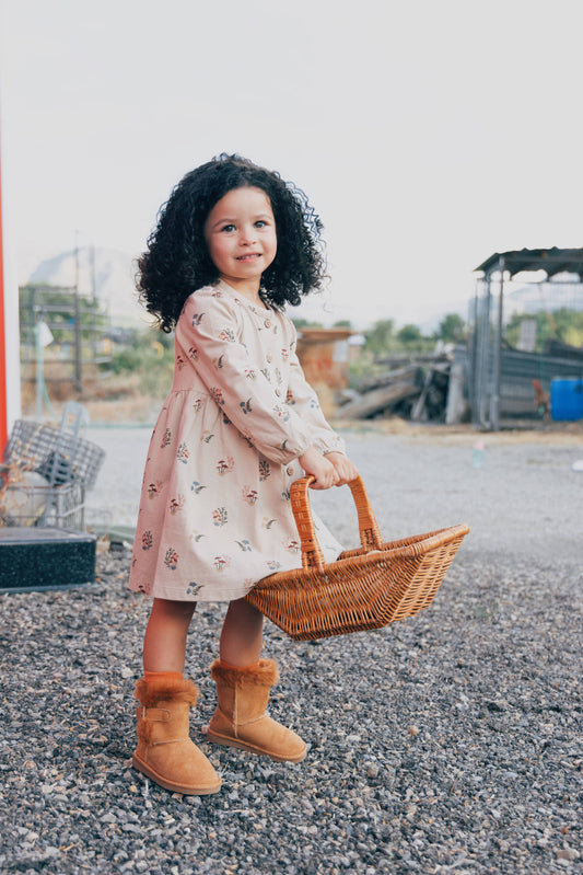 Mushroom Print Button Down Dress