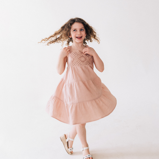 Dusty Rose Crochet Dress