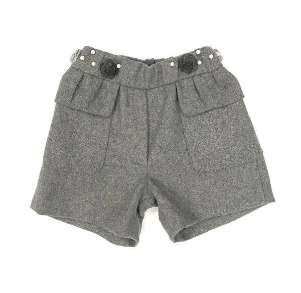 Grey Wool Shorts